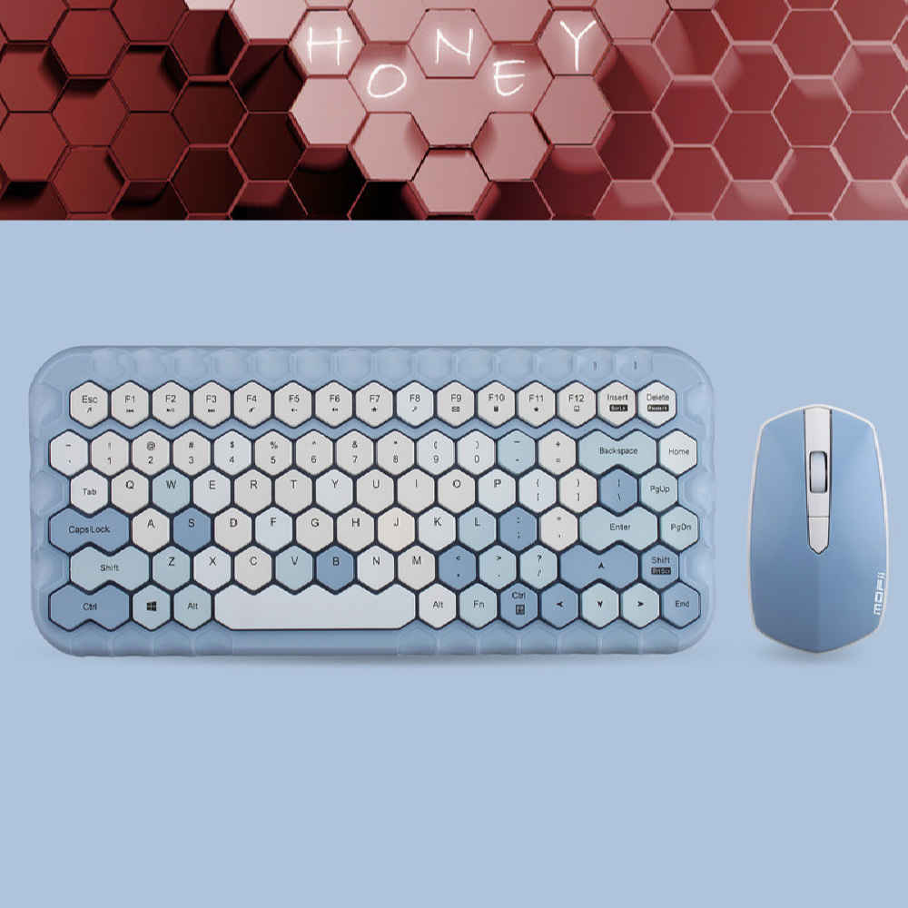 Wireless Tastatur und Maus mit Bienenwaben-Design