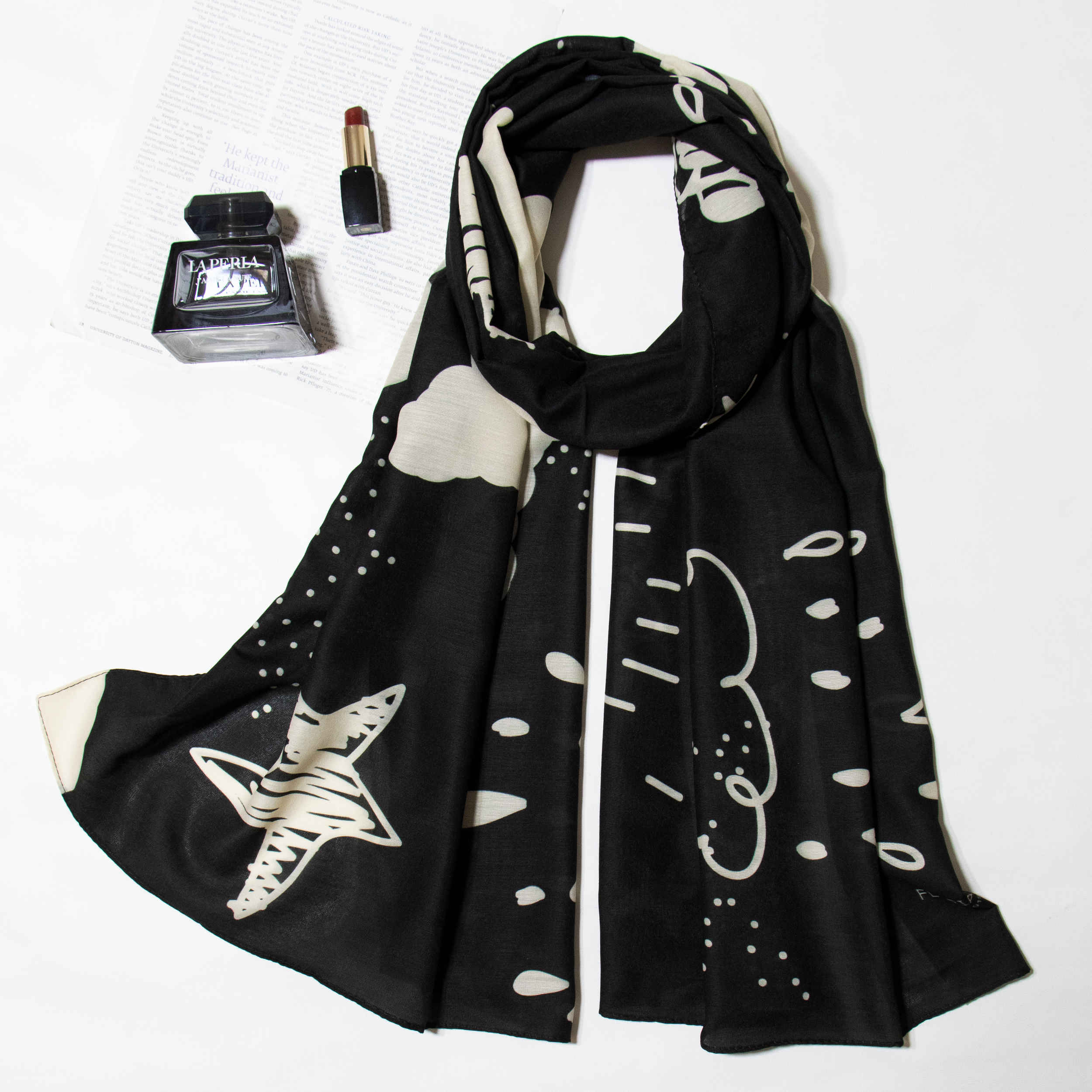 Bedruckter Schal für Frauen Künstlerisch & Leicht