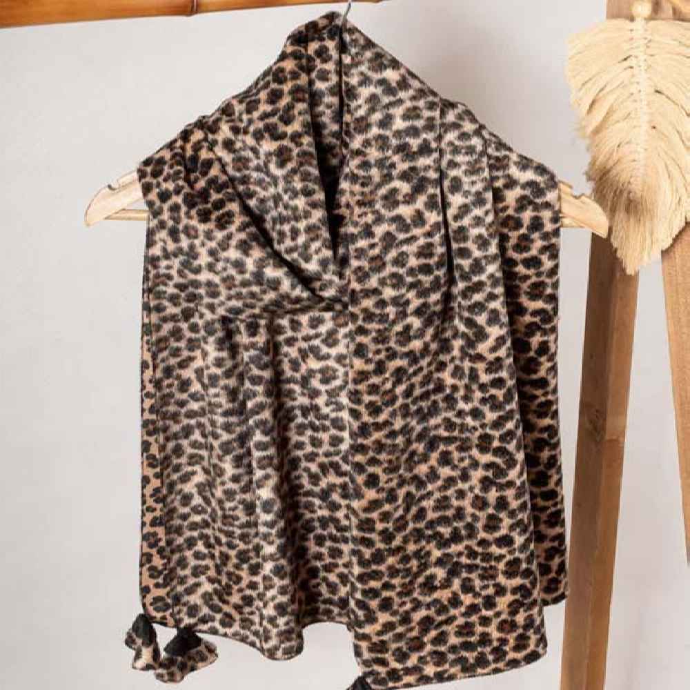 Bedruckter Schal für Frauen Künstlerisch & Leicht Leoparden-Muster
