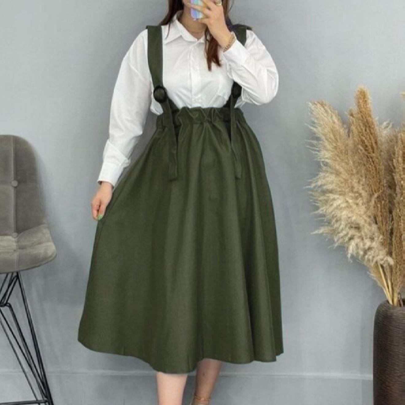 Damenrock mit Trägern in Mikrofasern, lila