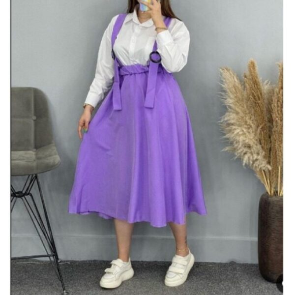 Damenrock mit Trägern in Mikrofasern, lila