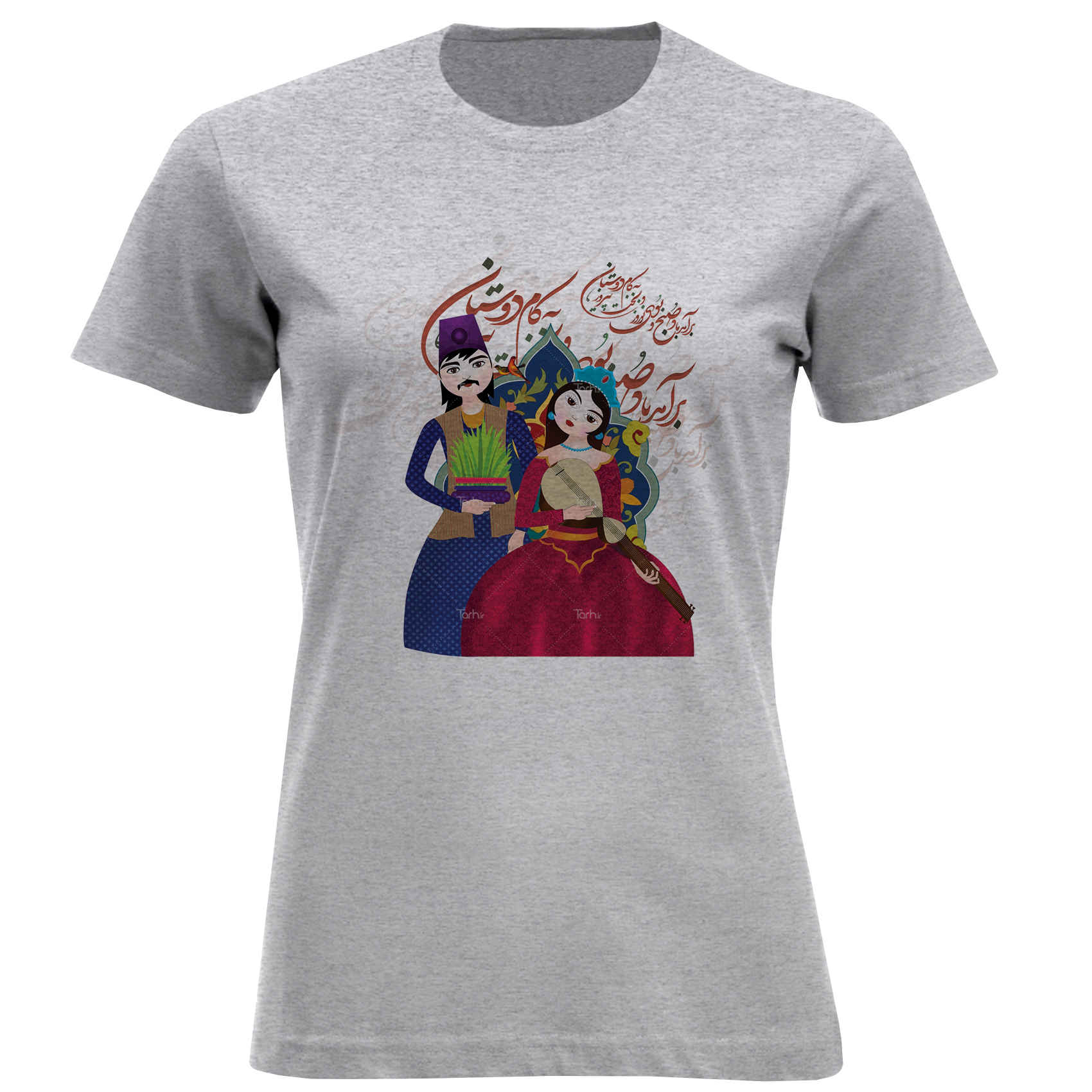 Damen Kurzarm-T-Shirt mit Traditionellen Nowruz-Elementen – Kulturelle Note