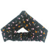 Damen Verdrehter Kreuz Stirnband & Ohrring Set Schwarz mit Blumen