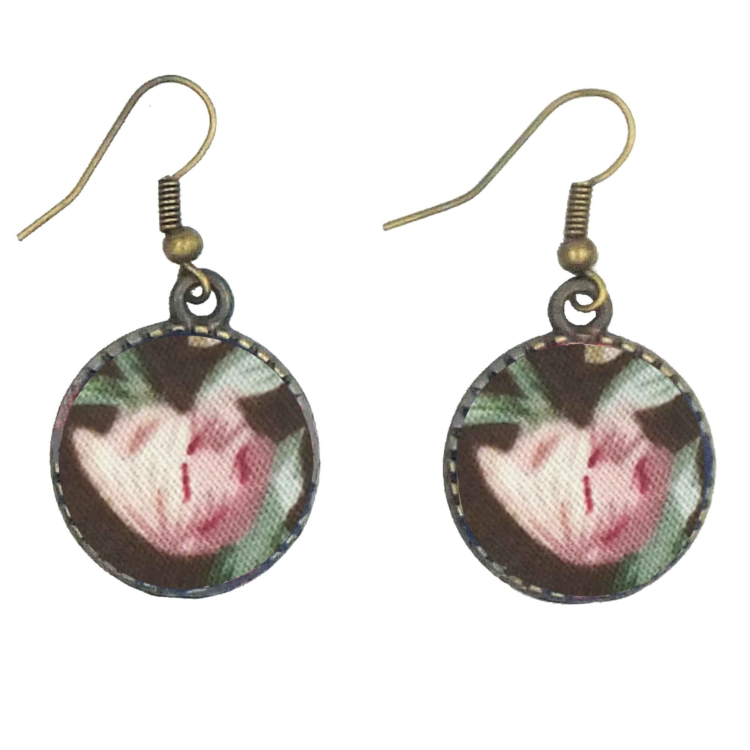 Damen Verdrehter Kreuz Stirnband & Ohrring Set Botanisches Muster