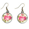 Damen Verdrehter Kreuz Stirnband & Ohrring Set Creme & Rosa