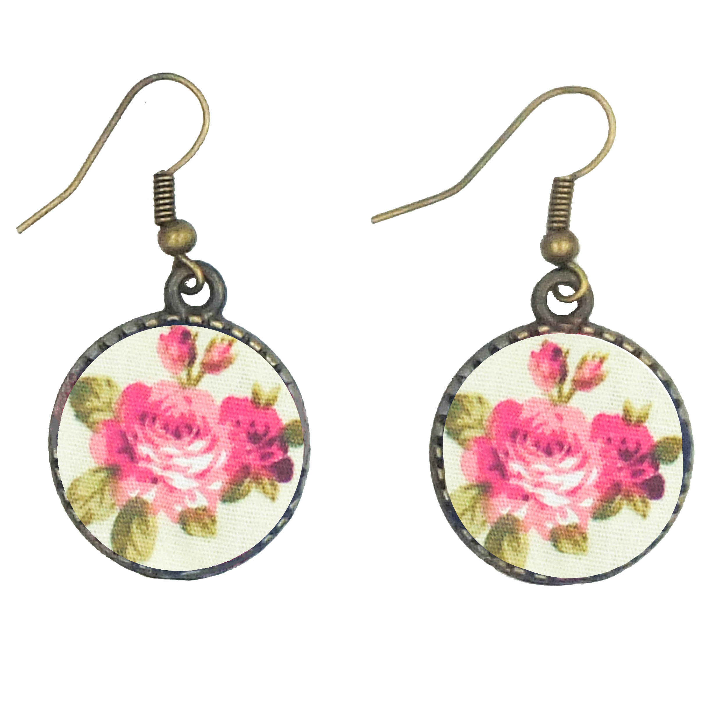 Damen Verdrehter Kreuz Stirnband & Ohrring Set Creme & Rosa