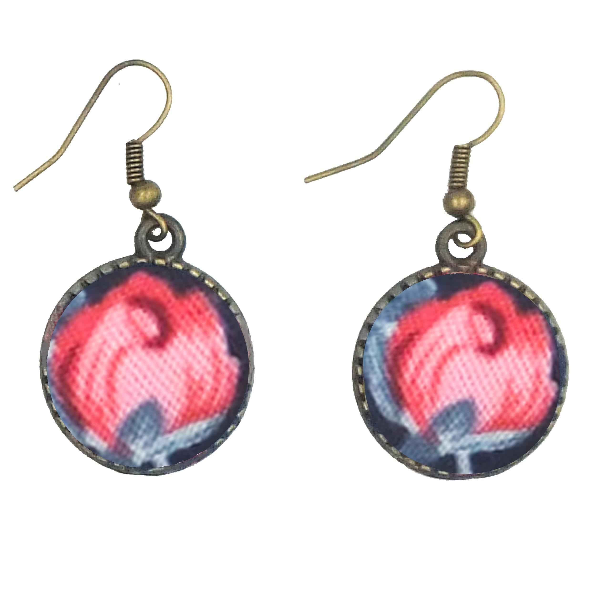 Damen Verdrehter Kreuz Stirnband & Ohrring Set Blumen