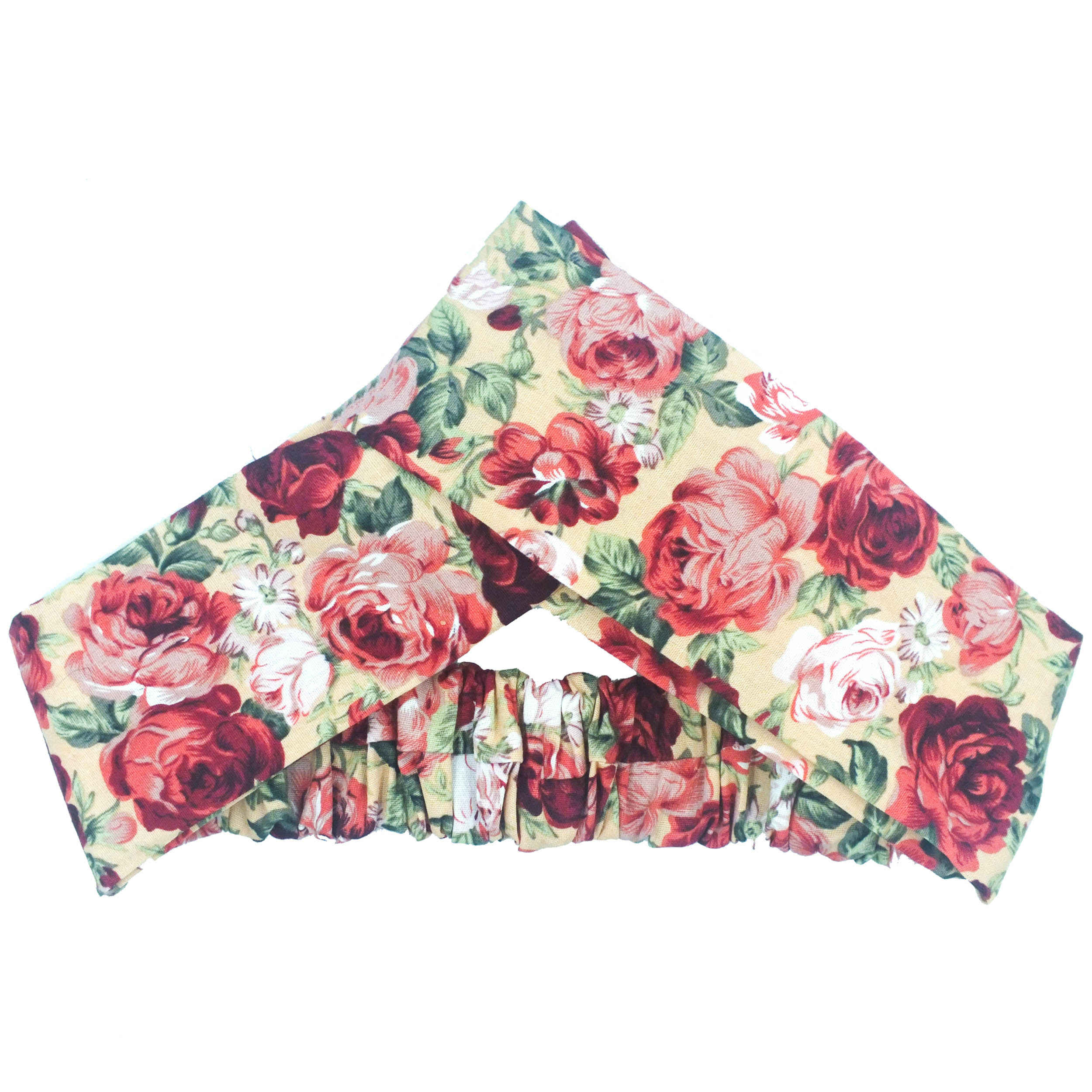 Damen Verdrehter Kreuz Stirnband & Ohrring Set Floral Creme