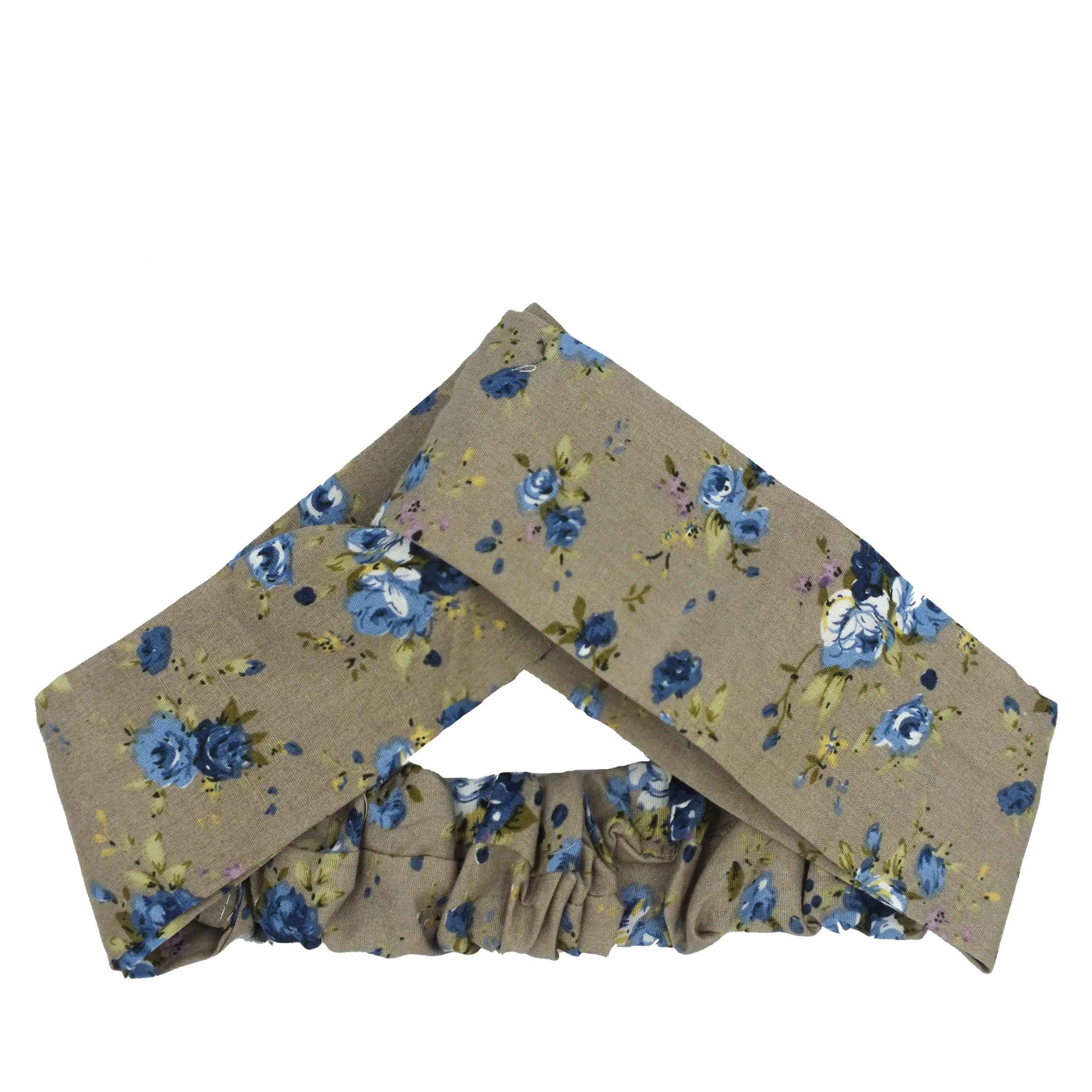 Damen Verdrehter Kreuz Stirnband & Ohrring Set Blumen Grau