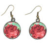Damen Verdrehter Kreuz Stirnband & Ohrring Set Floral Hellgrün