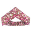 Damen Verdrehter Kreuz Stirnband & Ohrring Set Floral Rosa
