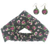 Damen Verdrehter Kreuz Stirnband & Ohrring Set Floral Polka Dots