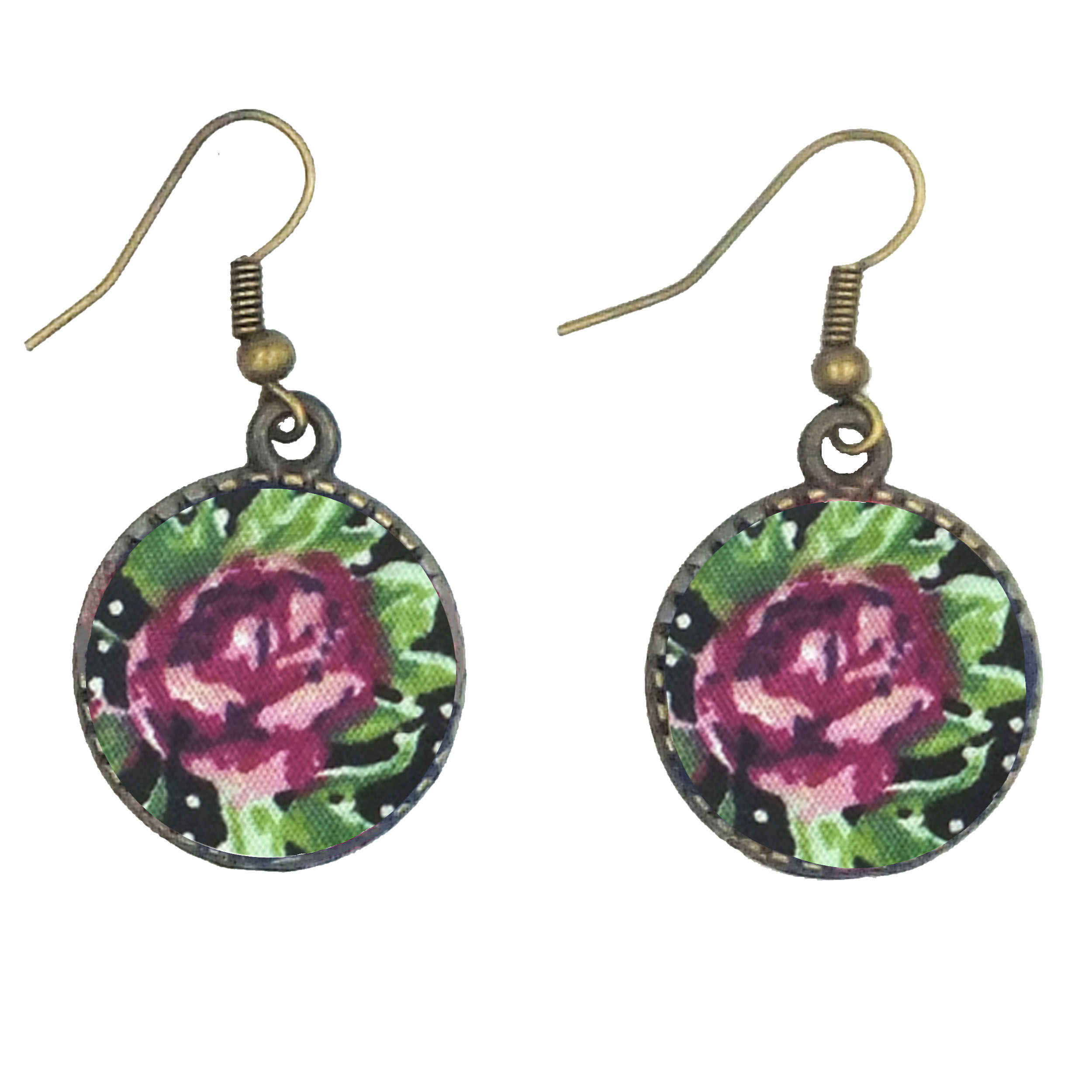 Damen Verdrehter Kreuz Stirnband & Ohrring Set Floral Polka Dots