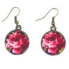 Damen Verdrehter Kreuz Stirnband & Ohrring Set Floral Lila