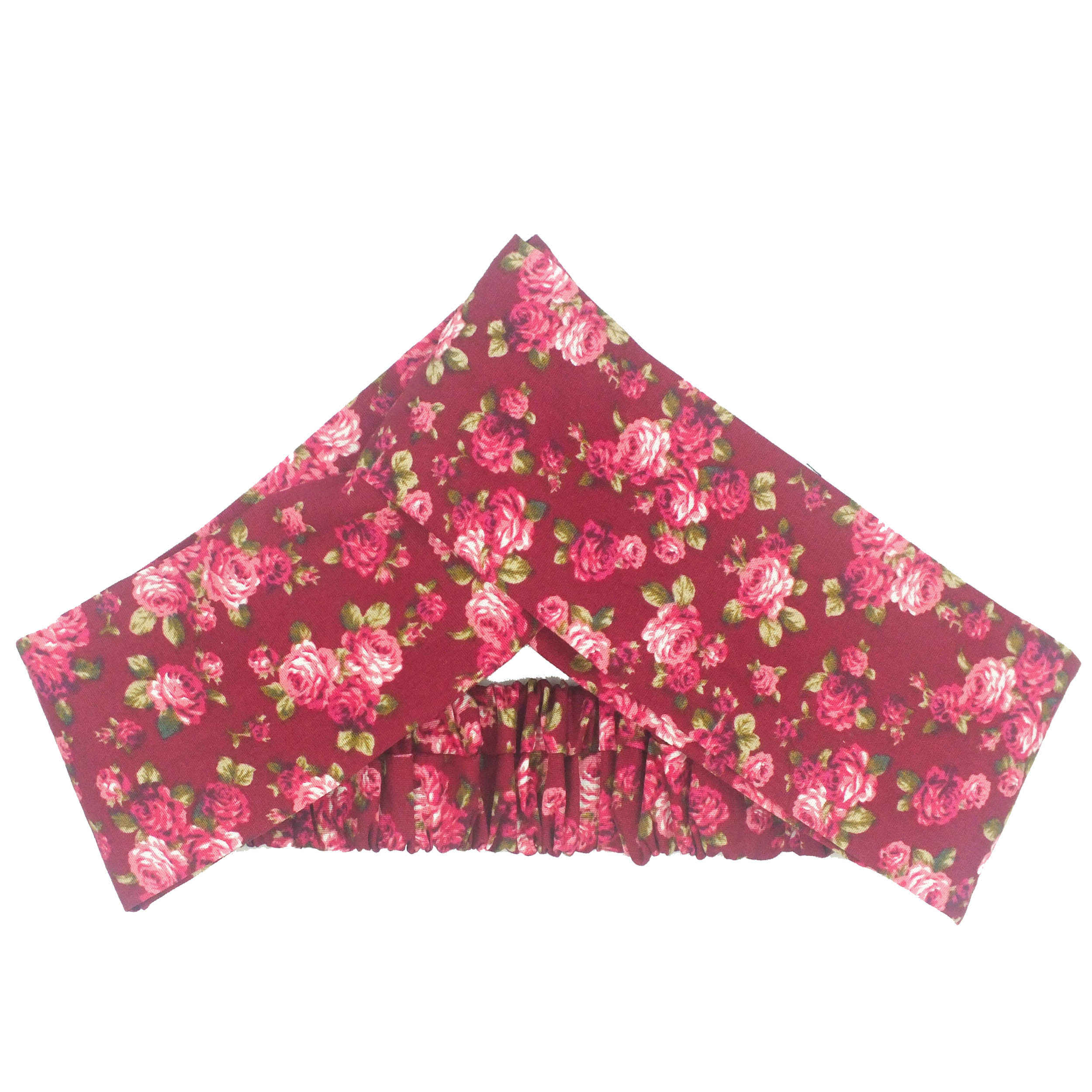 Damen Verdrehter Kreuz Stirnband & Ohrring Set Floral Rot