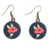 Damen Verdrehter Kreuz Stirnband & Ohrring Set Blumen