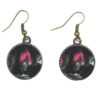Damen Verdrehter Kreuz Stirnband & Ohrring Set Rosa & Schwarz