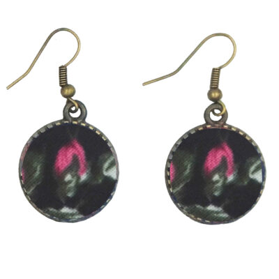Damen Verdrehter Kreuz Stirnband & Ohrring Set Rosa & Schwarz