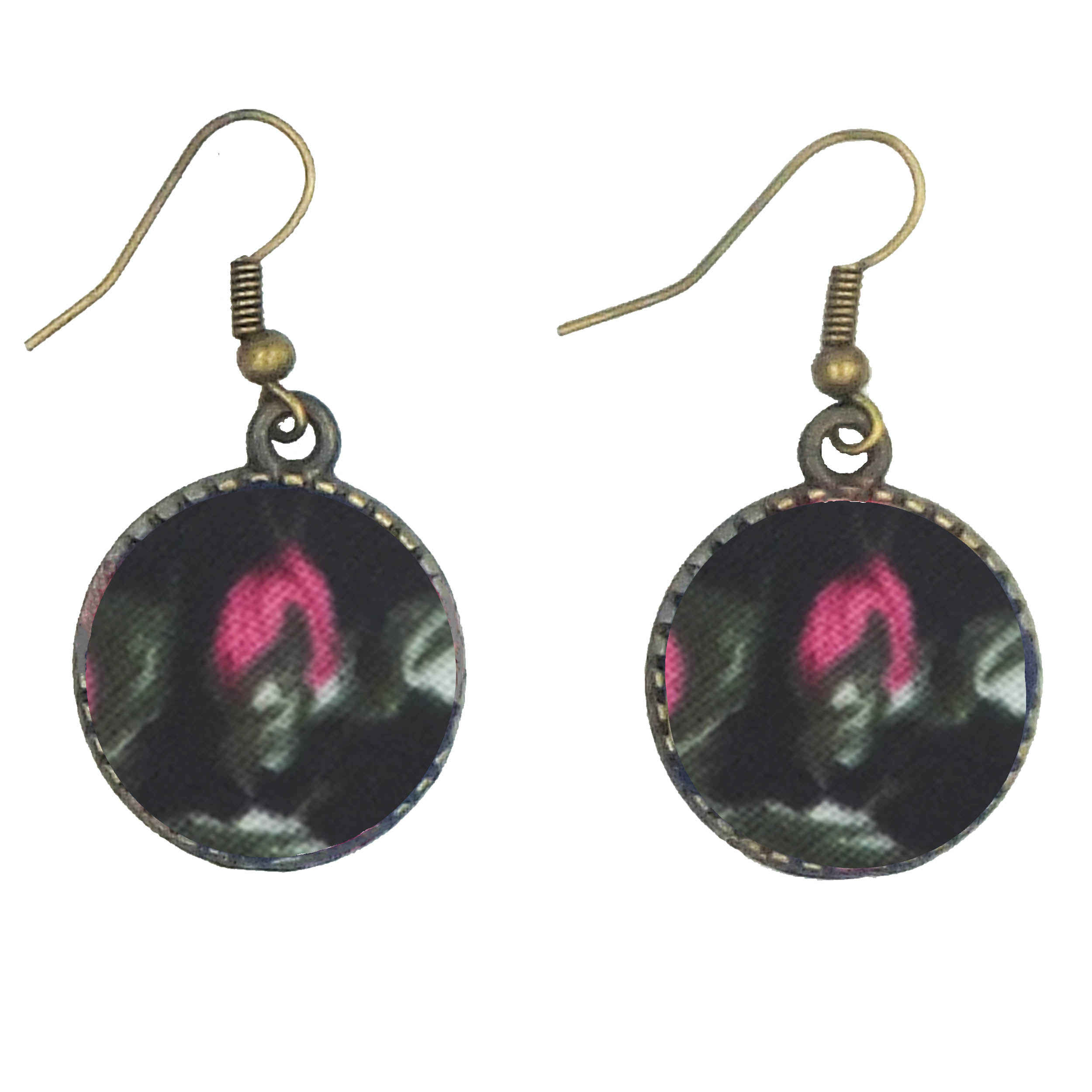 Damen Verdrehter Kreuz Stirnband & Ohrring Set Rosa & Schwarz