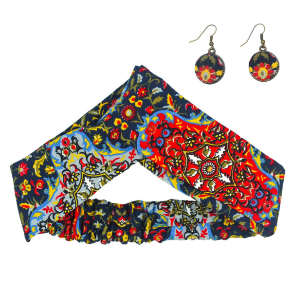 Damen Verdrehter Kreuz Stirnband & Ohrring Set Traditionell