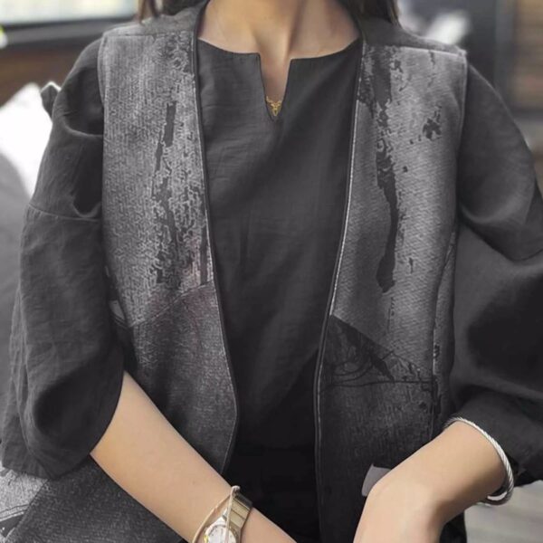 Damenweste in Grau für Frühling & Herbst Einheitsgröße