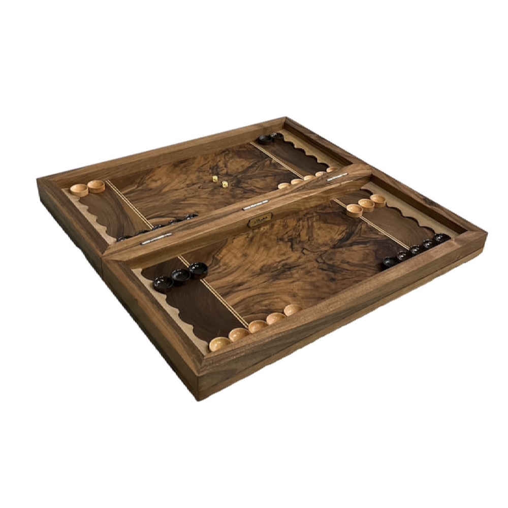 Holzgeschnitztes Backgammonbrett Handgefertigt Rostam Iranischer Held Design