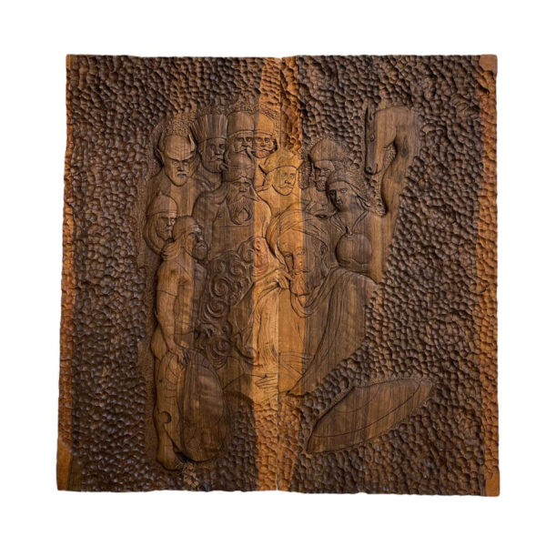 Holzgeschnitztes Backgammonbrett Handgefertigt Shahname Design