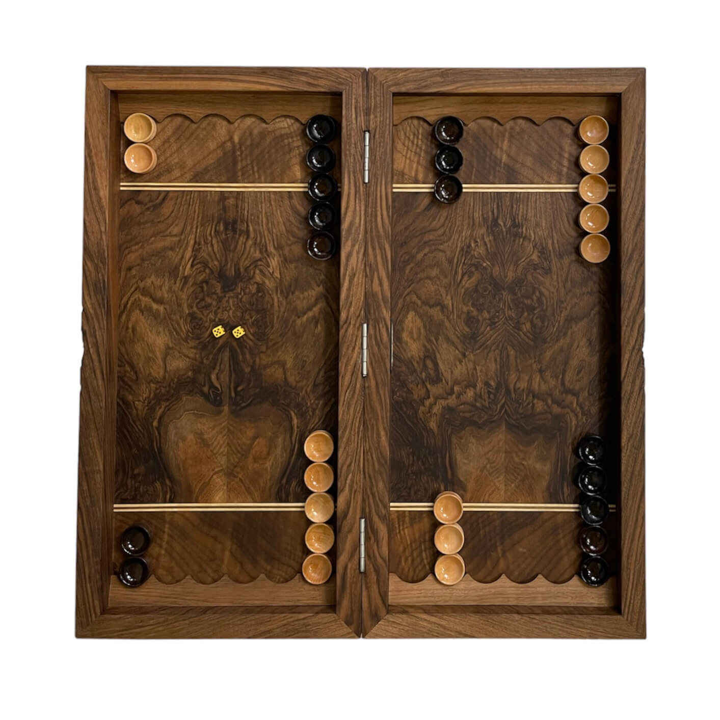 Holzgeschnitztes Backgammonbrett Handgefertigt Shahname Design