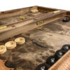 Holzgeschnitztes Backgammonbrett Handgefertigt Shahname-inspiriertes Drachen Design