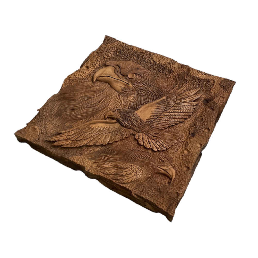 Holzgeschnitztes Backgammonbrett Handgefertigt mit Adlerdesign