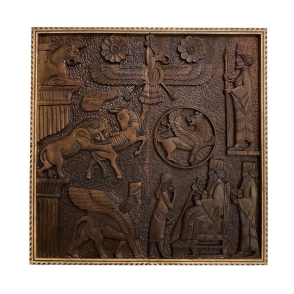 Holzgeschnitztes Backgammonbrett Handgefertigt mit persischem Erbe Achämeniden