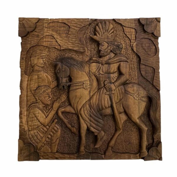 Holzgeschnitztes Backgammonbrett Handgefertigt mit persischem Erbe Shapur III