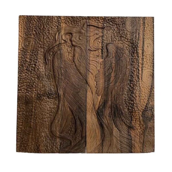 Holzgeschnitztes Backgammonbrett Handgefertigt mit Phoenix Design