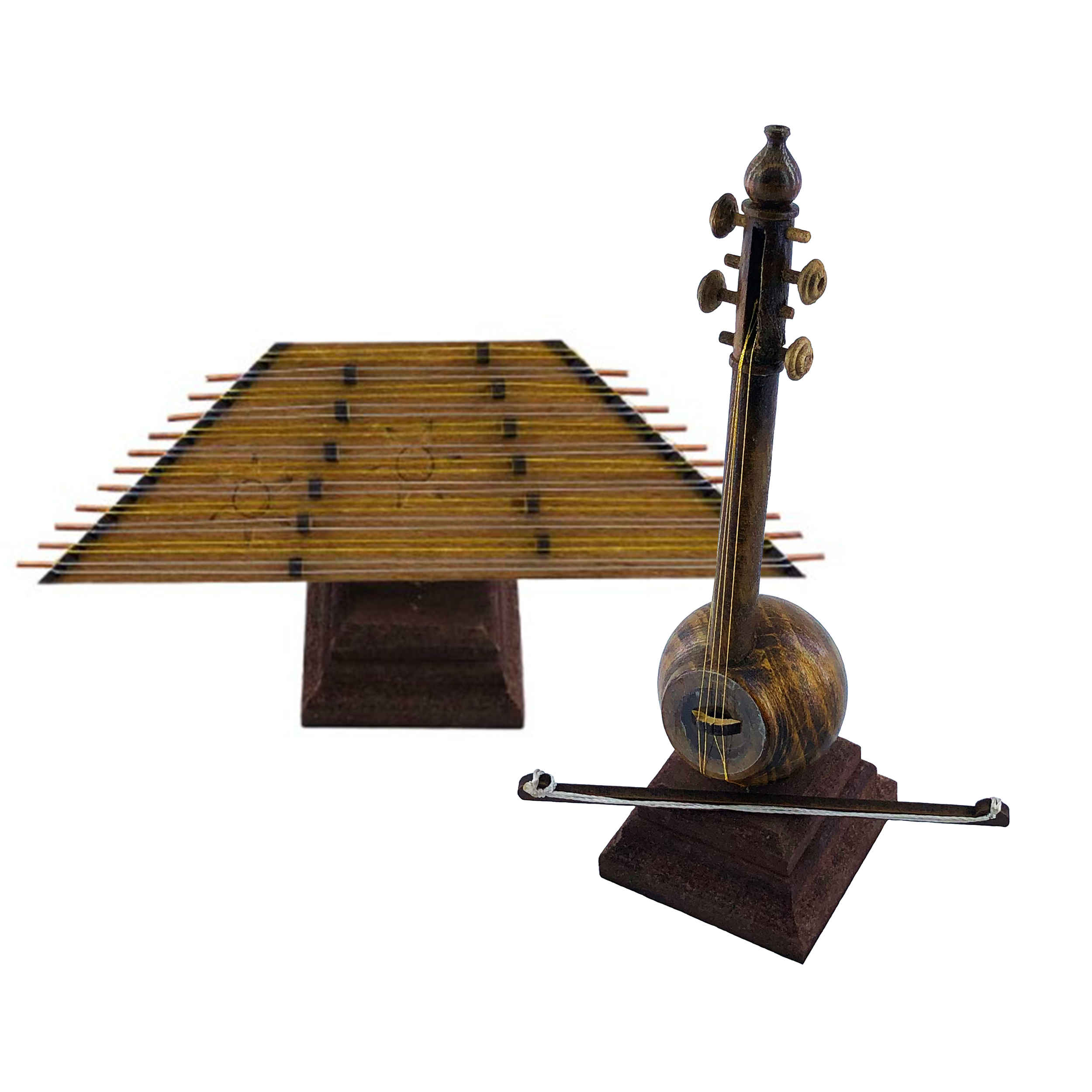 Maquette Modellbausatz: Holz-Nachbildung des persischen Santoor- und Kamancheh-Instruments