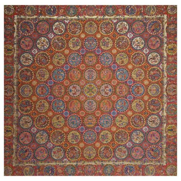 Yazd-Termeh-Tischdecke, luxuriös mit Blumenmuster Haft Khaan II