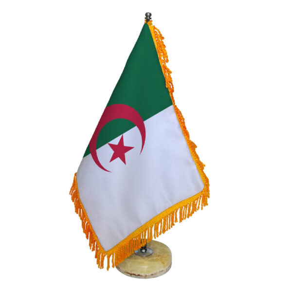 Algerien Tischflagge mit Steinbasis