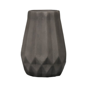Künstlerische Betonvase mit Harz, handgefertigt, Schwarz