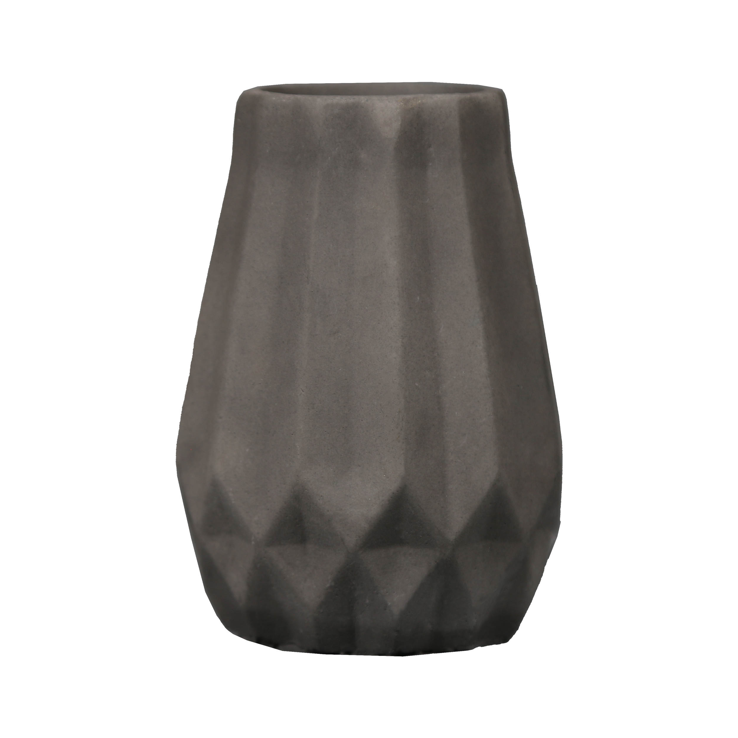 Künstlerische Betonvase mit Harz, handgefertigt, Schwarz