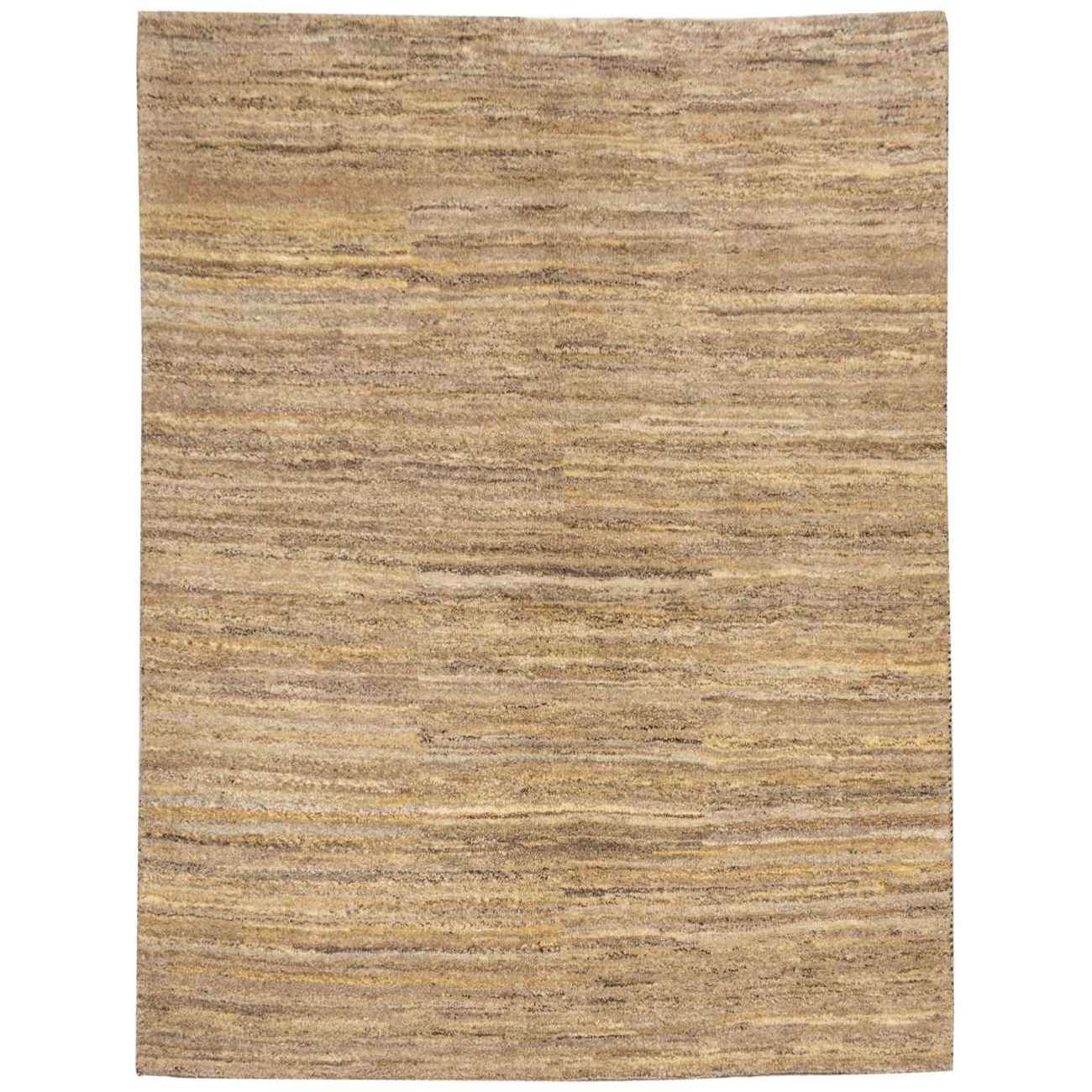 Authentischer echter persischer Gabbeh-Wollteppich handgewebt in Fars creme