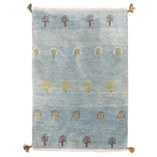 Authentischer persischer Gabbeh-Wollteppich handgewebt in Fars blau