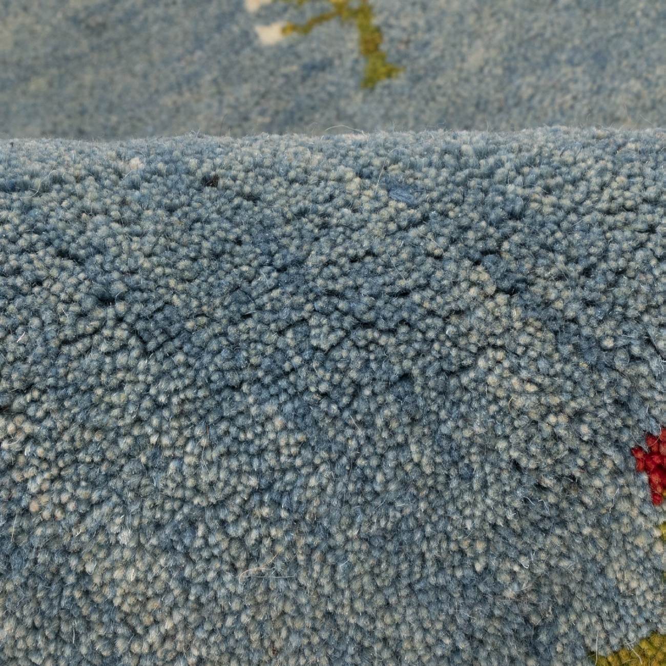 Authentischer persischer Gabbeh-Wollteppich handgewebt in Fars blau