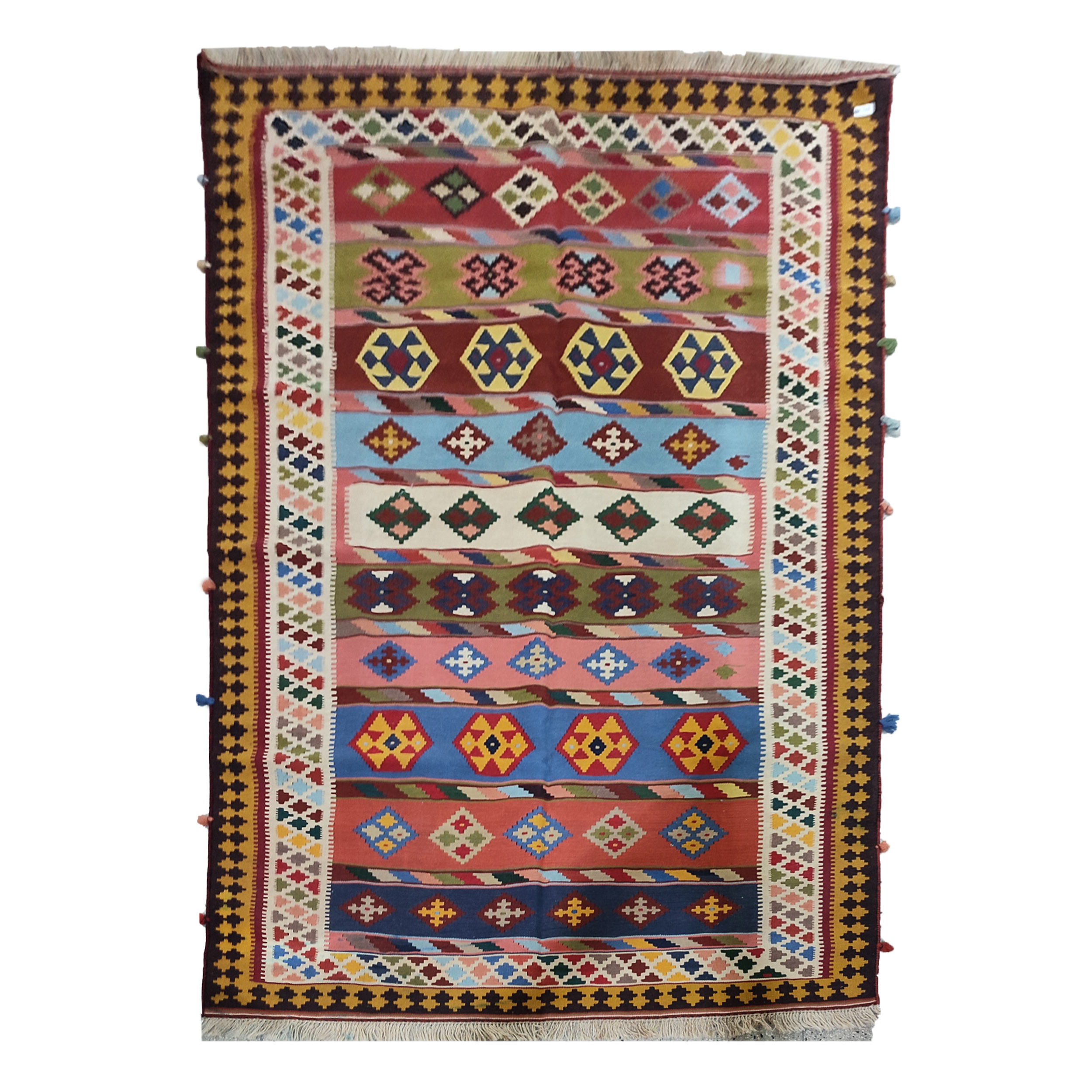 Authentischer persischer Woll Kelim Teppich handgewebt in Shiraz Qashqai