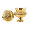 Messing-Zuckerschale mit Deckel - Auf Sockel