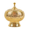 Messing-Zuckerschale mit Deckel - Florales Design