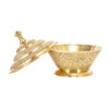 Messing-Zuckerschale mit Deckel - Filigran