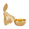 Messing-Zuckerschale mit Deckel - Birnenform