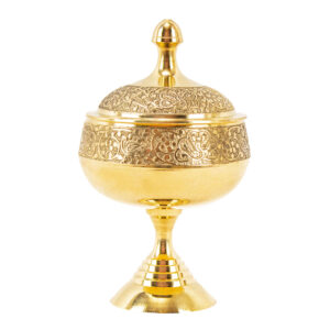 Messing-Zuckerschale mit Deckel – Tavoos
