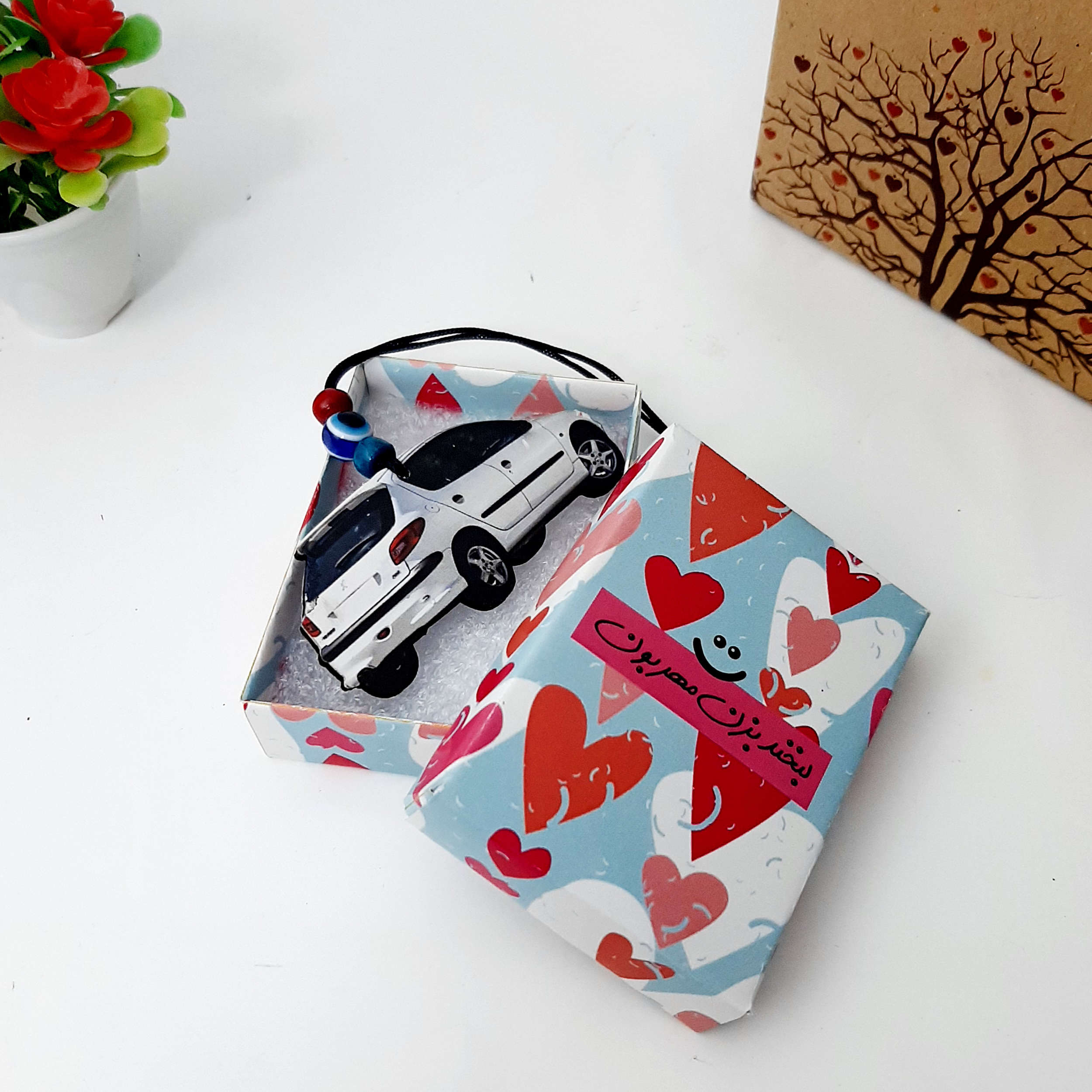 Rückspiegel-Ornament – Peugeot 206 Weiß