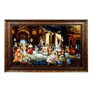 Handgeknüpfter persischer Bildteppich aus Tabriz, der Cesare-Auguste Dettis A Delightful Performance darstellt