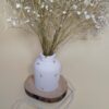 Betonvase mit Harz, handgefertigt, Weiß